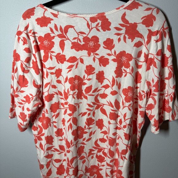 Time & Tru Womens Foral Scoop Neck Tee 2XL Modal Blend Short Sleeve Grandmacore - Picture 5 of 11